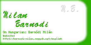 milan barnodi business card